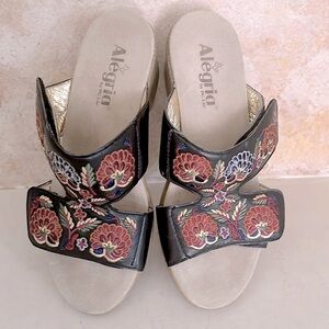 Alegria Womens Sandal Platorm Lin Mules PG Lites Leather Foral Beach Size 8  38